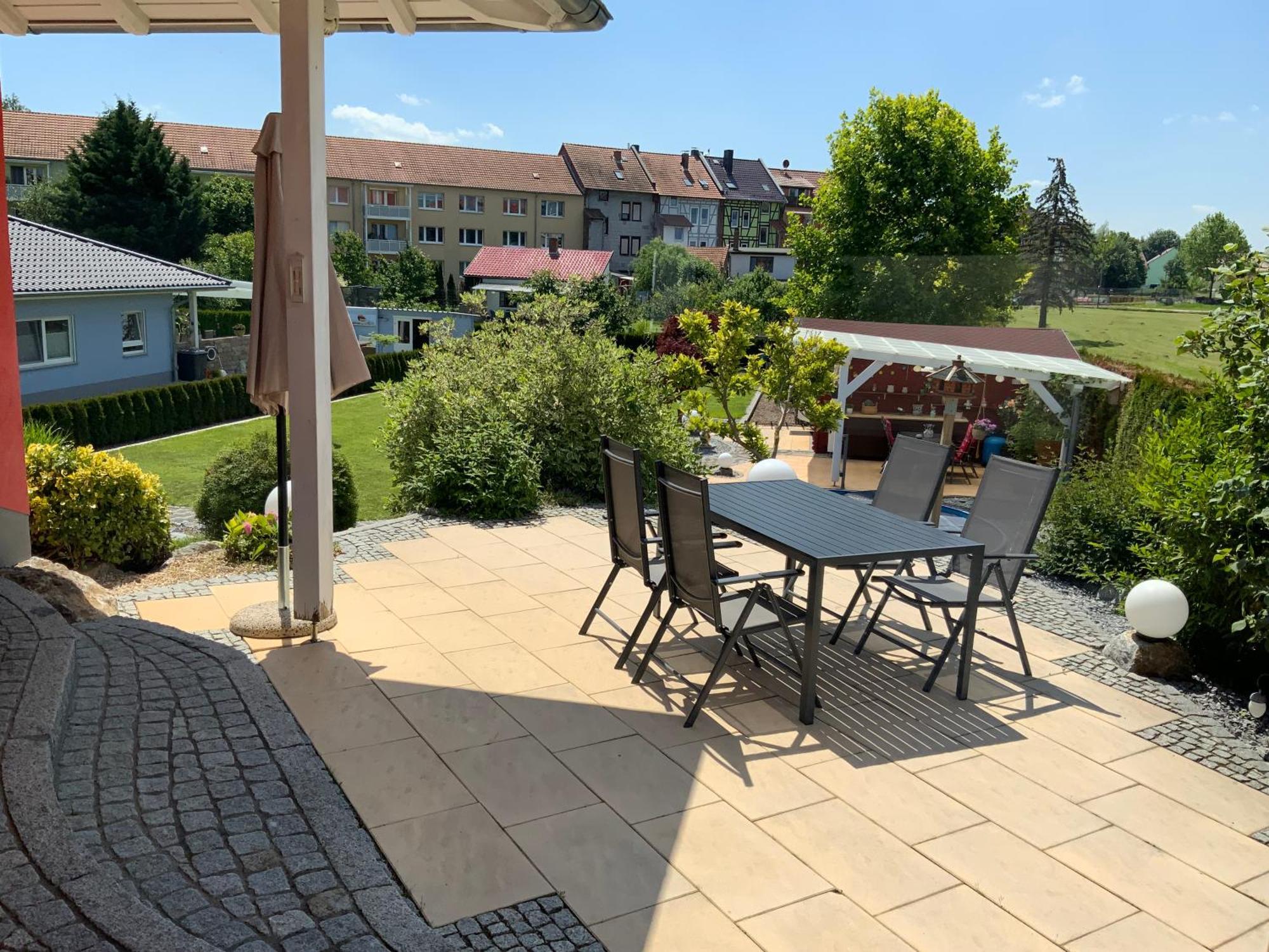 Ferienhaus Luebke, Gartenblick Muehlhausen  Exterior photo